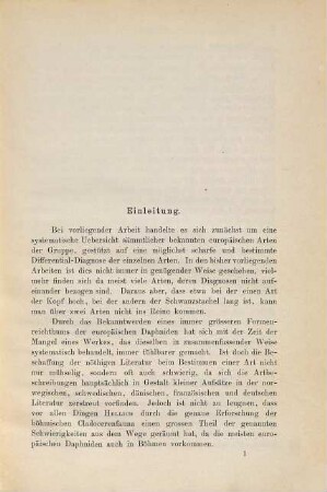 Beitrag zur Systematik der Europäischen Daphniden