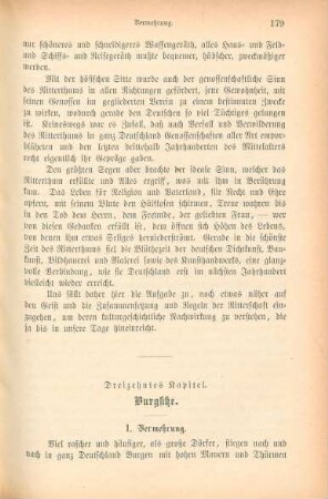 Dreizehntes Kapitel. Burgsitze