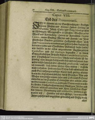 Caput VIII. Eyd des Protonotarii