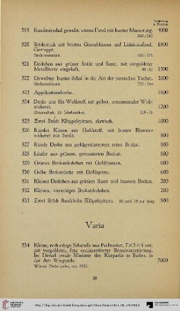 Varia (Nr. 534-550)