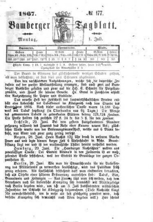 Bamberger Tagblatt. 1867, [2] = Juli - Dez