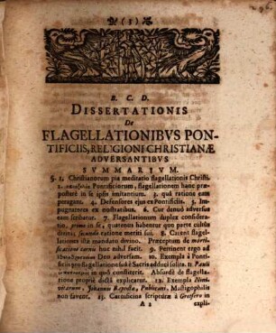 Dissertationem Theologicam De Flagellationibvs Pontificiis