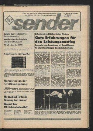 Betriebszeitung 'WF-Sender', Nr.24/1983 (3. Juniausgabe 1983)