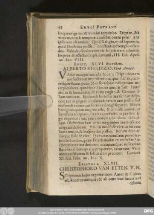 Epist. XLVI. Bruxellam. Alberto Struzzio, Viro Amico.