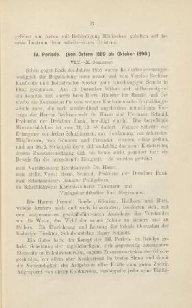 IV. Periode (von Ostern 1889 bis Oktober 1890)