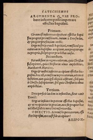99v-103r, Argumenta quae probantinfantes posse impetiare effectus baptismi.