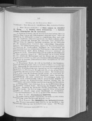 Sitzung am 19. Dezember 1911.