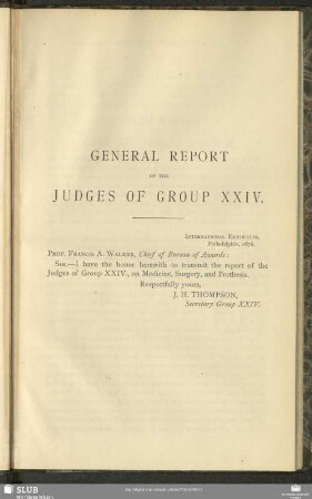 General Report Of The Judges Of Group XXIV.
