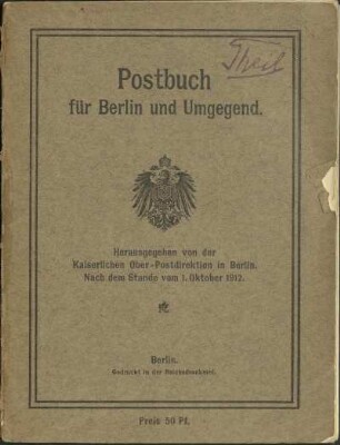 1912: Postbuch für Berlin und Umgegend