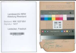 Entnazifizierung Friedrich Leidecker , geb. 16.11.1901 ()