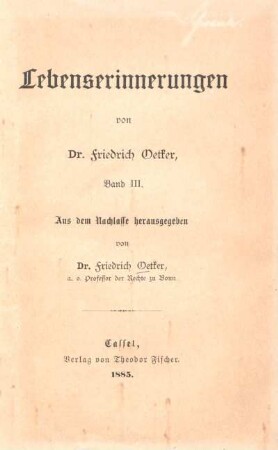 3: Lebenserinnerungen