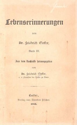 3: Lebenserinnerungen