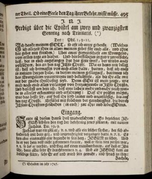Predigt über die Epistel am zwey und zwanzigsten Sonntag nach Trinitatis.