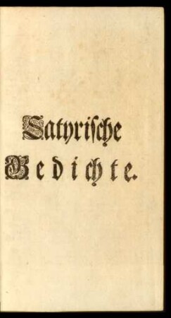 Satyrische Gedichte