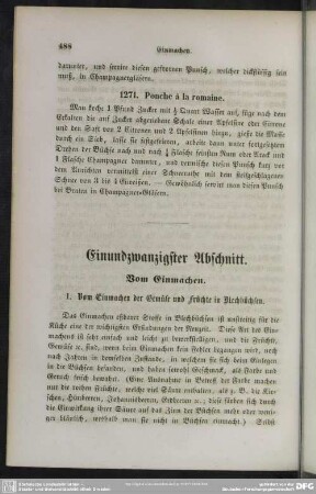 Einundzwanzigster Abschnitt. Vom Einmachen