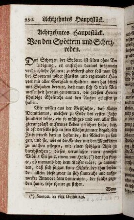 Achtzehntes Hauptstück. Von den Spöttern und Scherzreden.