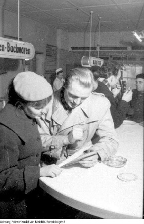 Dresden, Neustadt, Königsbrücker Straße. HO-Gaststätte "Oase", August - September 1956