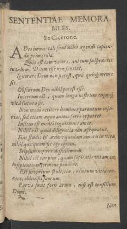 Sententiae Memorabiles.