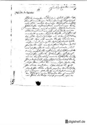 1: Brief von E. (?) Schmidt an Anna Maria geb. Schmidt Klopstock