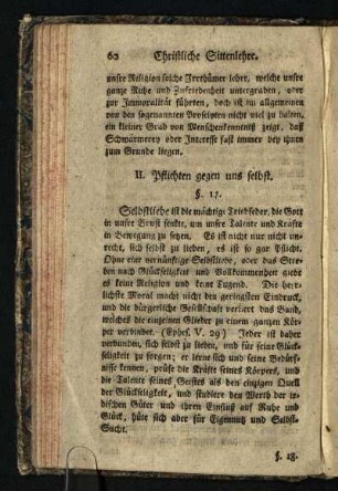 II. Pflichten gegen uns selbst