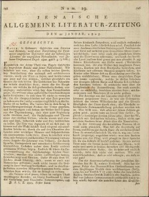 Num. 19. Den 22. Januar 1805