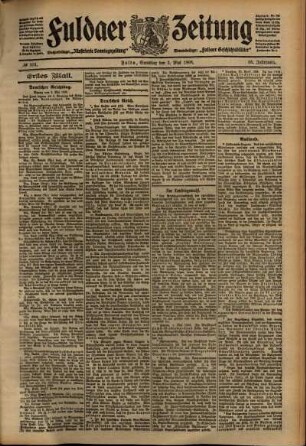 Erste Ausgabe vom Samstag, den 02. Mai 1908.