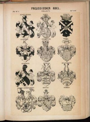 Taf. 426. Senfft v. Pilsach. - Senitz. - Seraing. - Serednicki. - Seredynski. - Seydel. - Seydewitz. - Seydlitz. - Seyffertitz. - Sichart v. Sichartshofen. - Sicinski. - Siebold