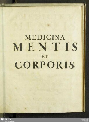 Medicina Mentis Et Corporis