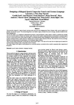 Designing a Bilingual Speech Corpus for French and German Language Learners: a Two-Step Process