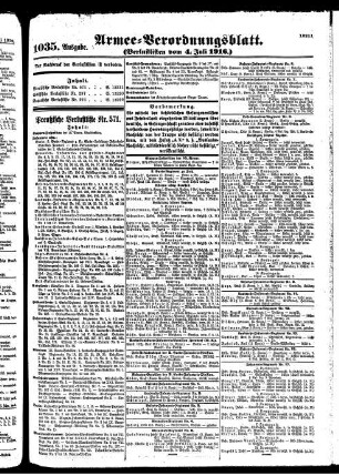 1035.Ausgabe. Dienstag, 4. Juli 1916