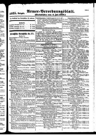 1035.Ausgabe. Dienstag, 4. Juli 1916