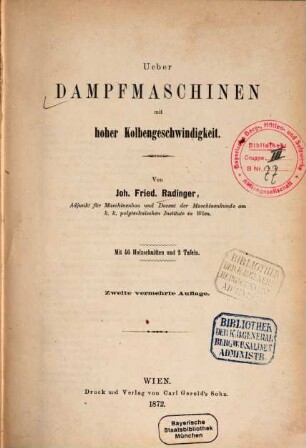 Ueber Dampfmaschinen mit hoher Kolbengeschwindigkeit