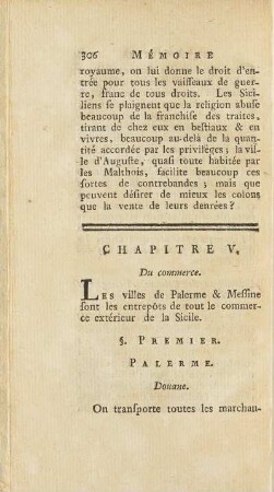 Chapite V. Du commerce