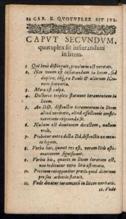 Caput Secundum, quotuplex sit iusiurandum in litem.