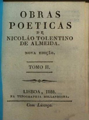 Obras poeticas de Nicolao Tolentino de Almeida, 2