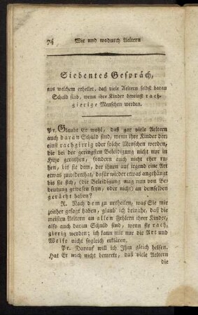 Siebentes Gespräch, ...
