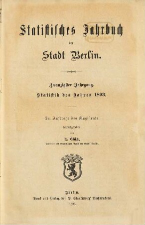 Statistisches Jahrbuch der Stadt Berlin. 20. 1893 (1895)