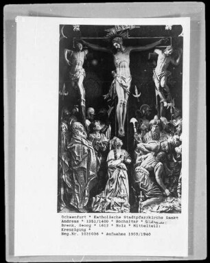Hochaltar, Mittelteil mit der Darstellung der Kreuzigung Christi