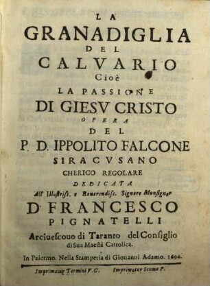 La granadiglia del calvario