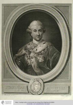 [Porträt von] Stanislaus Augustus [Stanislaw August II. ] König von Polen. M[arco] Bacciarelli pinx., S.Kuetner scu., o.O. 1784