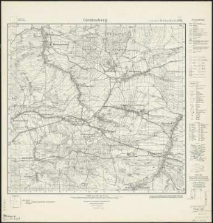 Meßtischblatt 2820 : Gröditzberg, 1933 : Gröditzberg. - Hrsg. 1888, einz. Nachtr. 1933. - 1:25000. - [Berlin]: Reichsamt für Landesaufnahme, 1933. - 1 Kt.