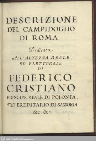 [Text:] Descrizione del campidoglio di Roma