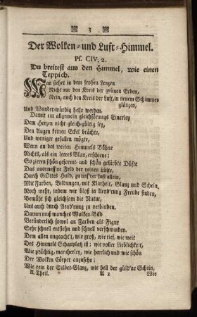 Der Wolken- und Luft-Himmel. [-] Mayen-Bluhmen.