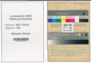 Entnazifizierung Werner Behrend , geb. 14.12.1921 ()