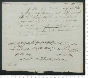 Entwurf zur Aufnahme als Jäger in der preußischen Armee