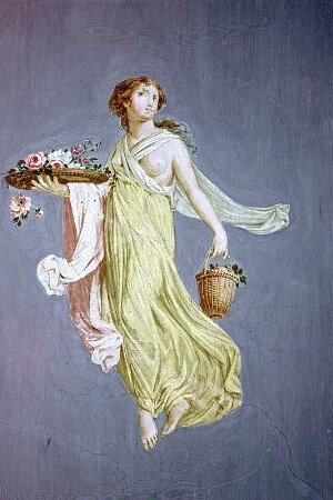 Schwebende,weibliche Figur, Genie