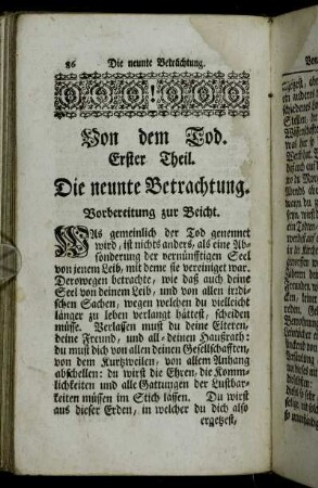 Die neunte Betrachtung. - Die zehende Betrachtung.
