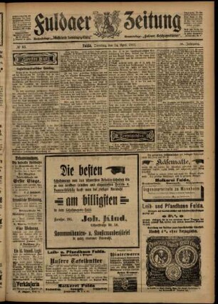 Zweite Ausgabe vom Dienstag, den 14. April 1903.