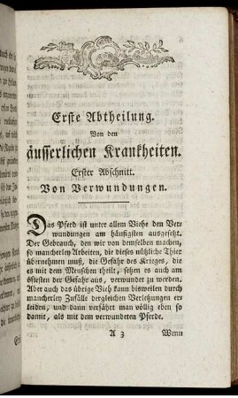 Erster Abschnitt. Von Verwundungen.
