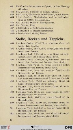 Stoffe, Decken und Teppiche (Nr. 489-538)